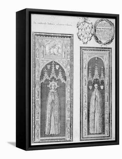 Brasses of John Newcourt and Brome Whorewood in Old St Paul's Cathedral, City of London, 1656-Wenceslaus Hollar-Framed Premier Image Canvas