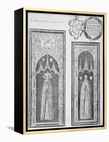 Brasses of John Newcourt and Brome Whorewood in Old St Paul's Cathedral, City of London, 1656-Wenceslaus Hollar-Framed Premier Image Canvas