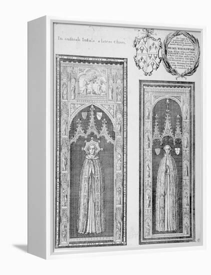 Brasses of John Newcourt and Brome Whorewood in Old St Paul's Cathedral, City of London, 1656-Wenceslaus Hollar-Framed Premier Image Canvas