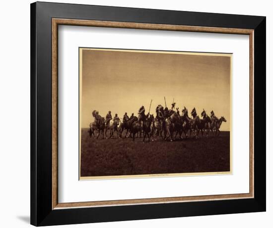 Brate War Party. A Band of Sioux Brules Replays a Raid against the Enemy. Photo Taken from Volume 3-Edward Sheriff Curtis-Framed Giclee Print