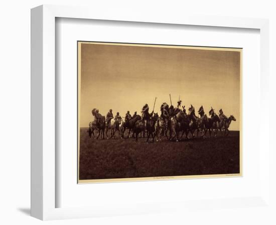 Brate War Party. A Band of Sioux Brules Replays a Raid against the Enemy. Photo Taken from Volume 3-Edward Sheriff Curtis-Framed Giclee Print