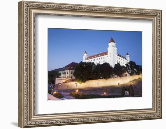 Bratislava Castle at Dusk, Bratislava, Slovakia, Europe-Ian Trower-Framed Photographic Print