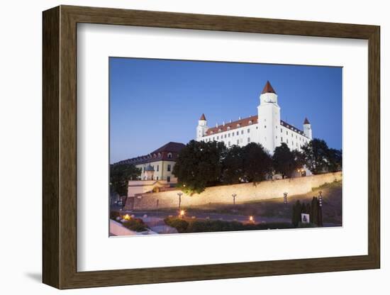 Bratislava Castle at Dusk, Bratislava, Slovakia, Europe-Ian Trower-Framed Photographic Print