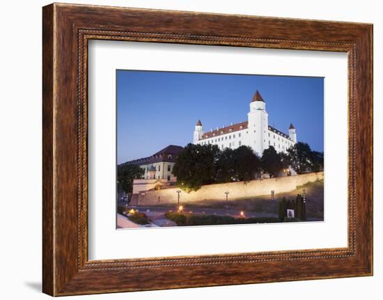 Bratislava Castle at Dusk, Bratislava, Slovakia, Europe-Ian Trower-Framed Photographic Print