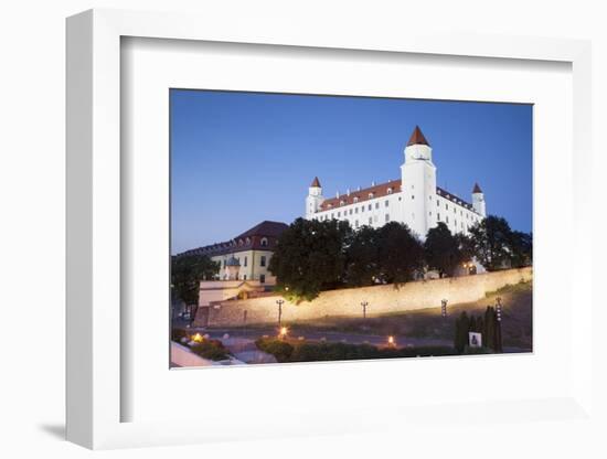 Bratislava Castle at Dusk, Bratislava, Slovakia, Europe-Ian Trower-Framed Photographic Print