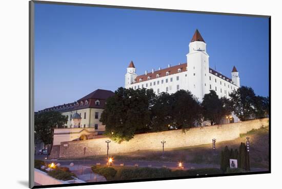 Bratislava Castle at Dusk, Bratislava, Slovakia, Europe-Ian Trower-Mounted Photographic Print
