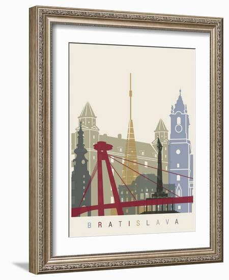 Bratislava Skyline Poster-paulrommer-Framed Art Print