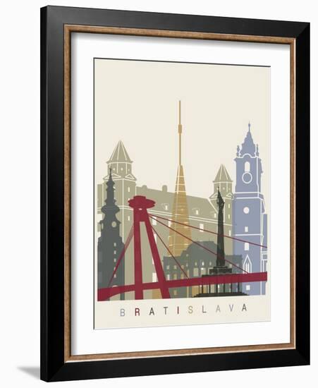 Bratislava Skyline Poster-paulrommer-Framed Art Print