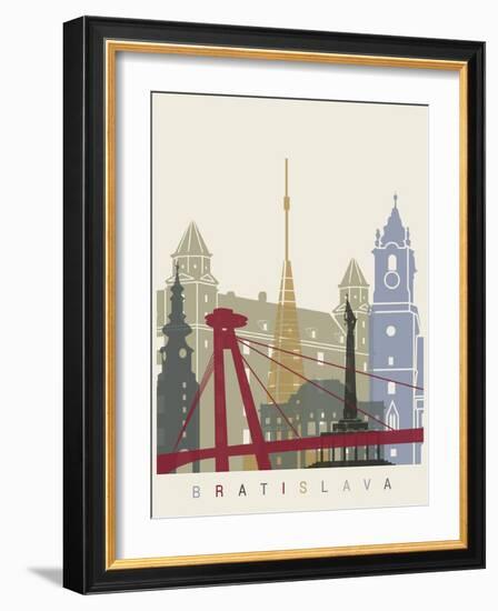 Bratislava Skyline Poster-paulrommer-Framed Art Print