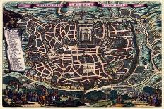 Map of Hamburg, from 'Cities of the World'-Braun Hogenberg-Framed Giclee Print