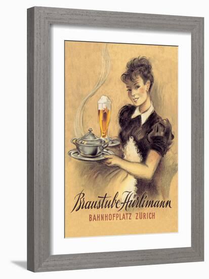 Braustube Hurliman Bahnhofplatz-Hugo Laubi-Framed Art Print