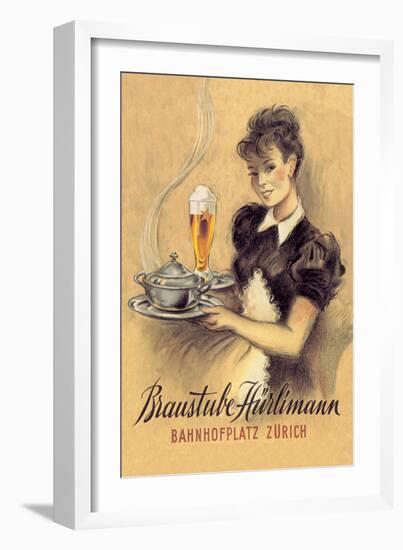 Braustube Hurliman Bahnhofplatz-Hugo Laubi-Framed Art Print