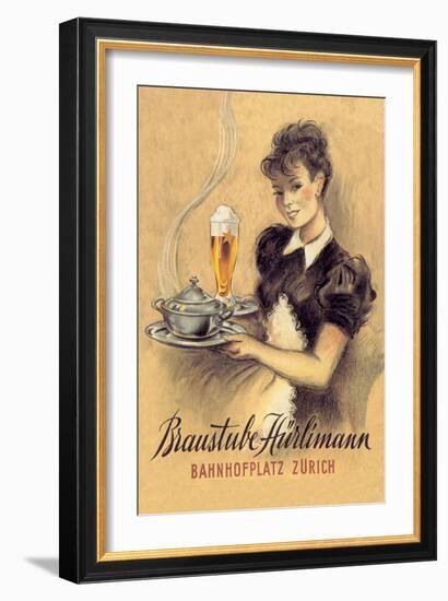 Braustube Hurliman Bahnhofplatz-Hugo Laubi-Framed Art Print