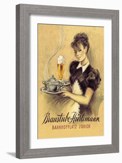 Braustube Hurliman Bahnhofplatz-Hugo Laubi-Framed Art Print