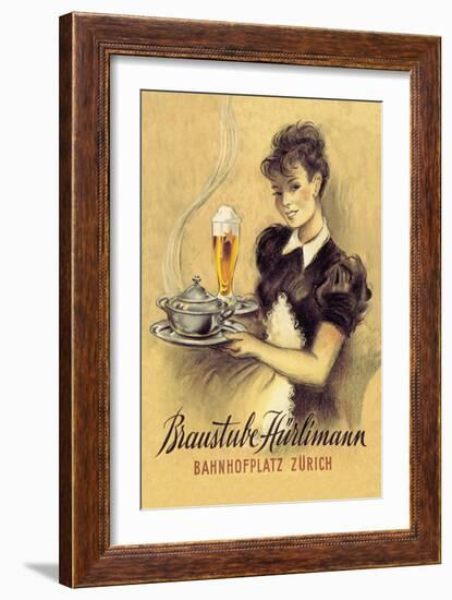 Braustube Hurliman Bahnhofplatz-Hugo Laubi-Framed Art Print