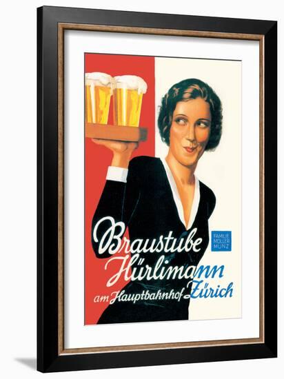 Braustube Hurlimann Hauptbahnhof-Hugo Laubi-Framed Art Print