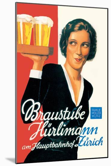Braustube Hurlimann Hauptbahnhof-Hugo Laubi-Mounted Art Print