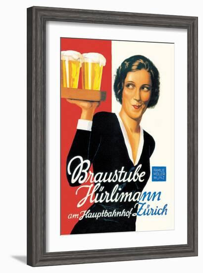 Braustube Hurlimann Hauptbahnhof-Hugo Laubi-Framed Art Print