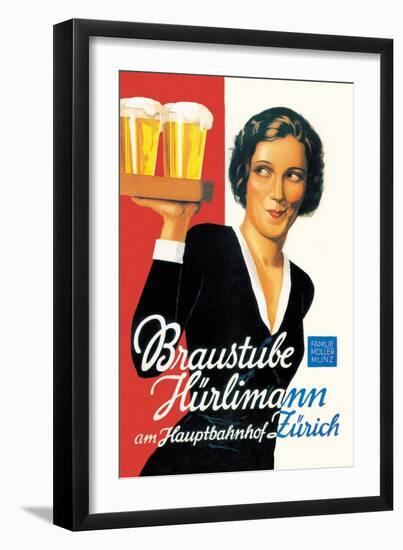 Braustube Hurlimann Hauptbahnhof-Hugo Laubi-Framed Art Print