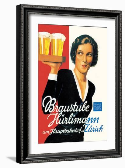 Braustube Hurlimann Hauptbahnhof-Hugo Laubi-Framed Art Print