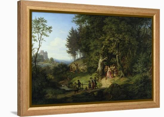 Brautzug in Einer Fruehlingslandschaft, 1847-Ludwig Richter-Framed Premier Image Canvas
