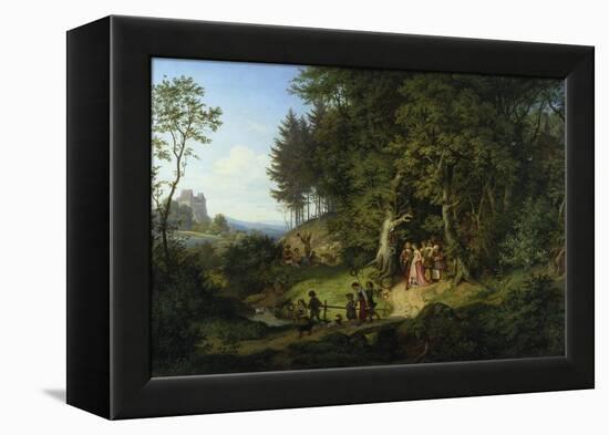 Brautzug in Einer Fruehlingslandschaft, 1847-Ludwig Richter-Framed Premier Image Canvas
