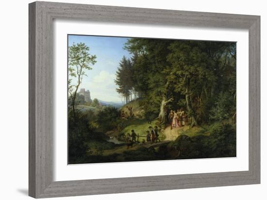 Brautzug in Einer Fruehlingslandschaft, 1847-Ludwig Richter-Framed Giclee Print