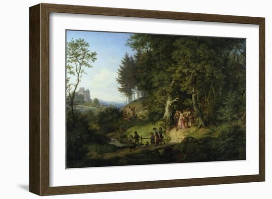 Brautzug in Einer Fruehlingslandschaft, 1847-Ludwig Richter-Framed Giclee Print