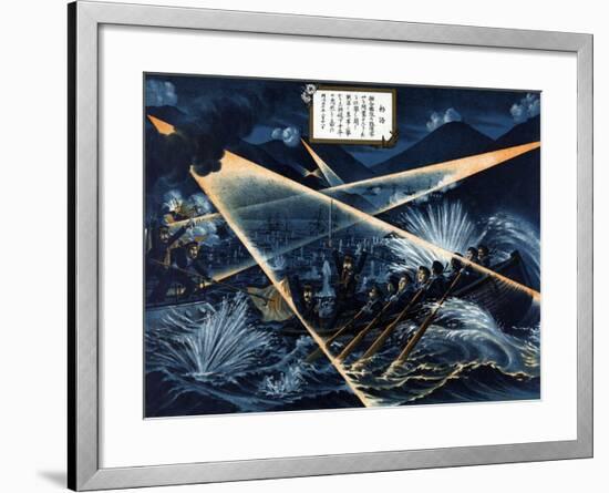 Brave Japanese Soldiers At Port Arthur-Hannosuke Kuroki-Framed Art Print