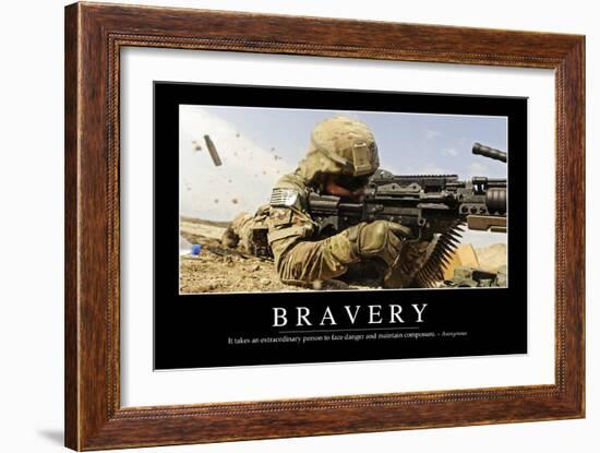 Bravery: Inspirational Quote and Motivational Poster-null-Framed Photographic Print