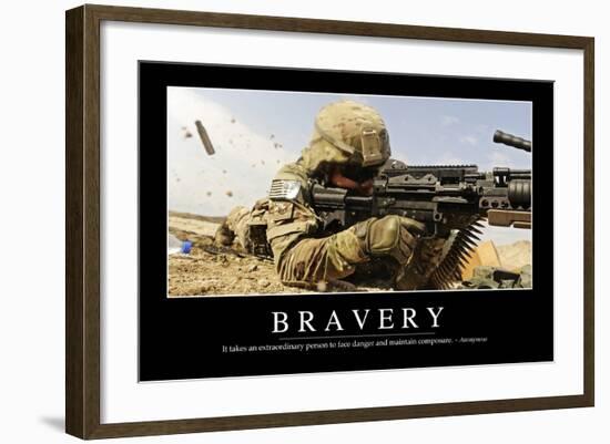 Bravery: Inspirational Quote and Motivational Poster-null-Framed Photographic Print
