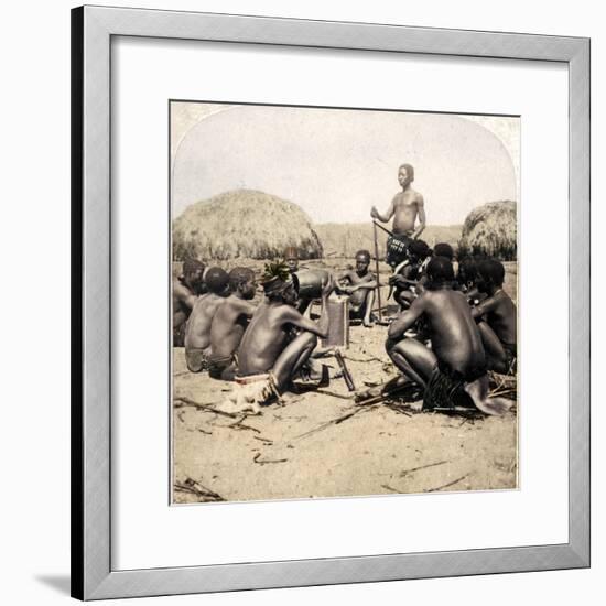'Braves of a Zulu Village holding a Council, near the Umlaloose River, Zululand, S.A.', 1901-Unknown-Framed Photographic Print