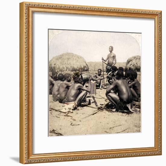 'Braves of a Zulu Village holding a Council, near the Umlaloose River, Zululand, S.A.', 1901-Unknown-Framed Photographic Print