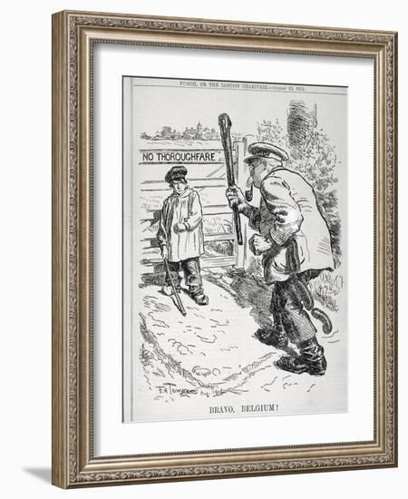 Bravo Belgium! from 'Punch' Magazine, Vol CXLVII P.143, Pub. August 12th, 1914-Frederick Henry Townsend-Framed Giclee Print