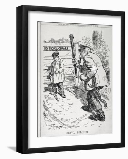 Bravo Belgium! from 'Punch' Magazine, Vol CXLVII P.143, Pub. August 12th, 1914-Frederick Henry Townsend-Framed Giclee Print