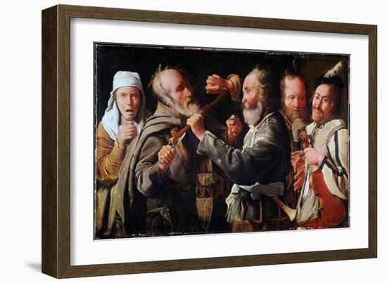 Brawl between Musicians (Oil on Canvas)-Georges De La Tour-Framed Giclee Print