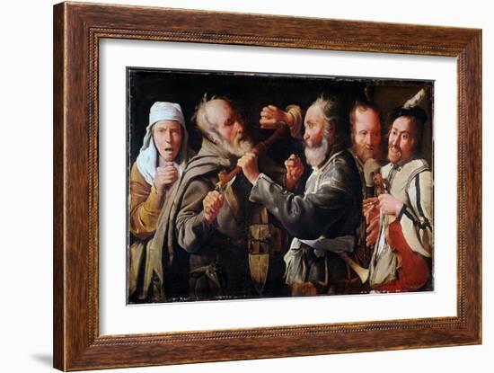 Brawl between Musicians (Oil on Canvas)-Georges De La Tour-Framed Giclee Print