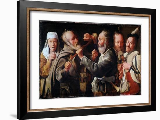 Brawl between Musicians (Oil on Canvas)-Georges De La Tour-Framed Giclee Print