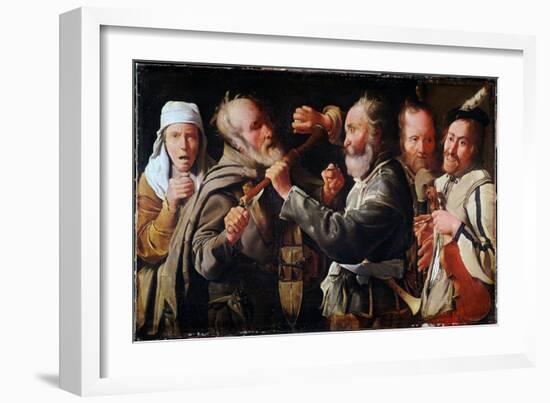 Brawl between Musicians (Oil on Canvas)-Georges De La Tour-Framed Giclee Print