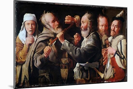 Brawl between Musicians (Oil on Canvas)-Georges De La Tour-Mounted Giclee Print