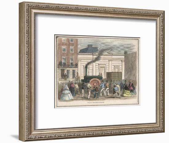 Bray's Traction Engine Impresses Passers-By as it Draws a Heavy Load Through the Streets-null-Framed Art Print