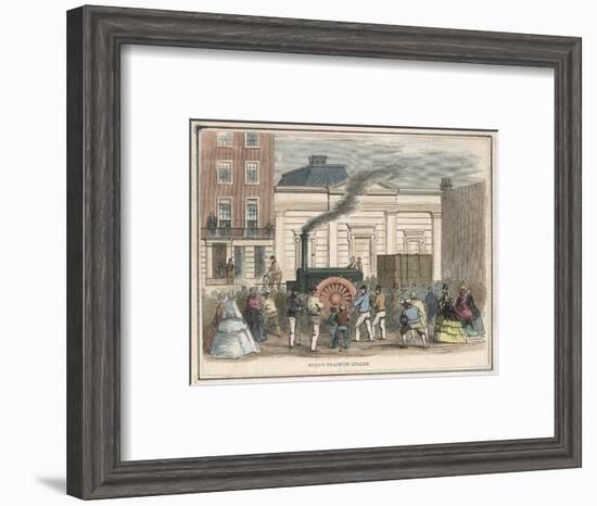 Bray's Traction Engine Impresses Passers-By as it Draws a Heavy Load Through the Streets-null-Framed Art Print