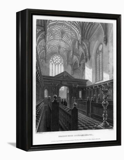 Brazen Nose (Brasenos) College Chapel, Oxford University, 1835-John Le Keux-Framed Premier Image Canvas