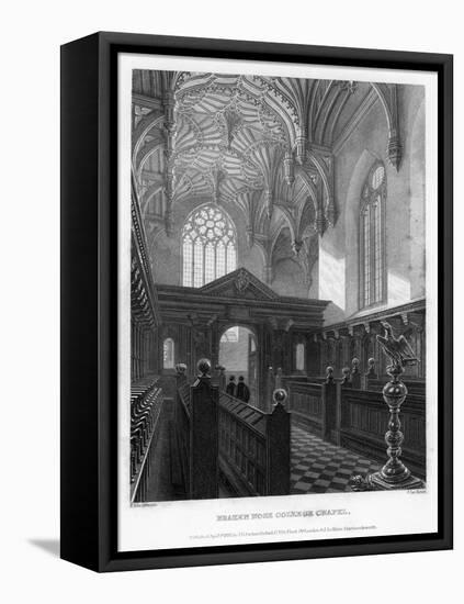 Brazen Nose (Brasenos) College Chapel, Oxford University, 1835-John Le Keux-Framed Premier Image Canvas