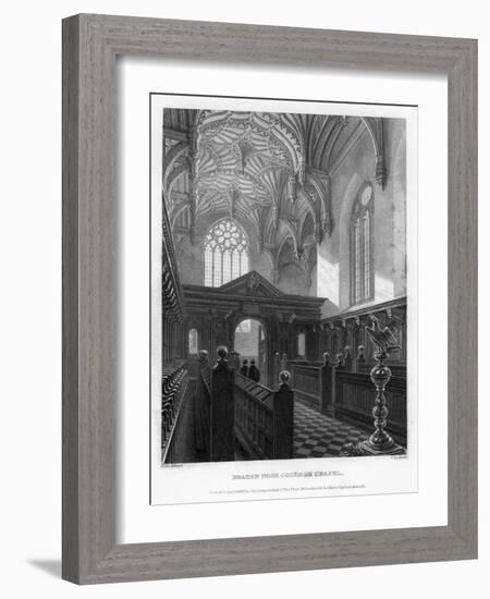 Brazen Nose (Brasenos) College Chapel, Oxford University, 1835-John Le Keux-Framed Giclee Print