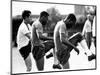 Brazil and Santos Football Star Pele Walks Along Tarmac Arriving at Ringway from London Airport-null-Mounted Photographic Print