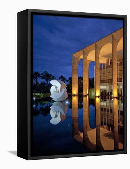 Brazil, Brasilia, Distrito Federal, Palacio De Itamaraty-Alex Robinson-Framed Premier Image Canvas