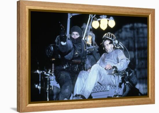 Brazil by TerryGilliam with Jonathan Pryce and Robert by Niro, 1985 (photo)-null-Framed Stretched Canvas