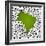 Brazil Country Shape Soccer Balls-cienpies-Framed Art Print