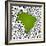 Brazil Country Shape Soccer Balls-cienpies-Framed Art Print